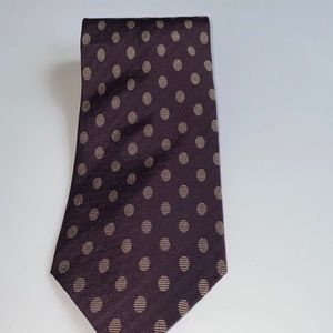 giorgio armani cravatte tie silk patten brown/ tan